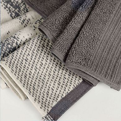 SUPERIOR Marble & Solid Jacquard 10-Piece Cotton Towel Set