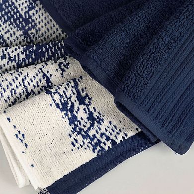 SUPERIOR Marble & Solid Jacquard 8-Piece Cotton Towel Set