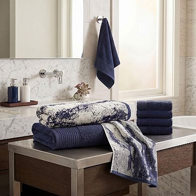 SUPERIOR Marble & Solid Jacquard 8-Piece Cotton Towel Set