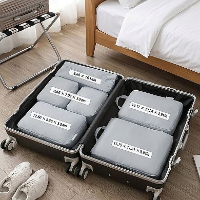 Travel Packing Cube Set with Zipper Closure Storage Bags Lightweight Organizer Luggage Multi Size
