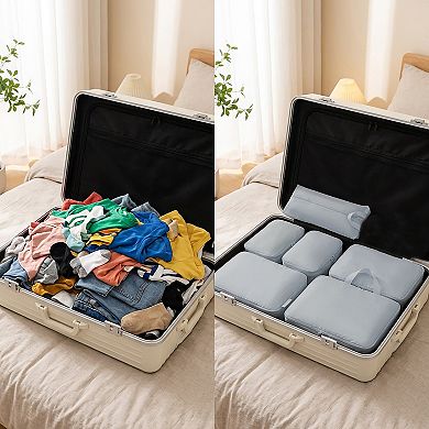 Travel Packing Cube Set with Zipper Closure Storage Bags Lightweight Organizer Luggage Multi Size