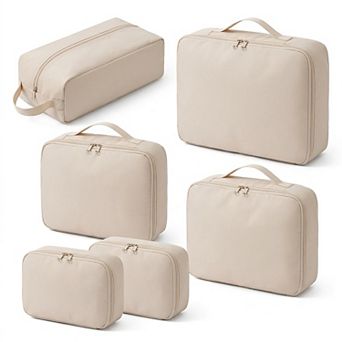 Travel Packing Cube Set with Zipper Closure Storage Bags Lightweight Organizer Luggage Multi Size