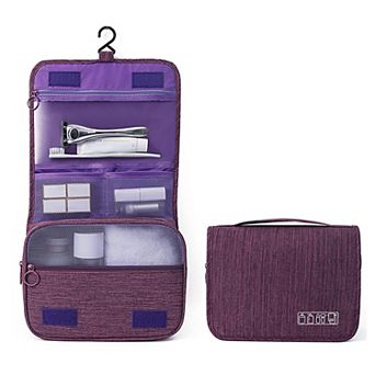 Hanging Toiletry Bag with Multiple Compartments Zipper Closure Travel Organizer Storage Case