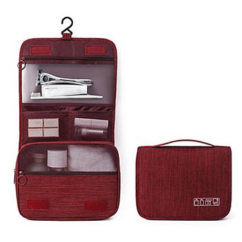 Hanging Toiletry Bag with Multiple Compartments Zipper Closure Travel Organizer Storage Case