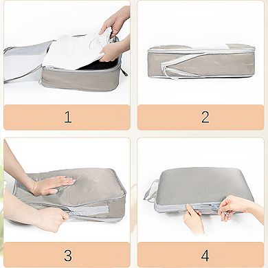 Travel Packing Cube Set with Mesh Panel Zipper Storage Bags Lightweight Organizer Luggage Multi Size