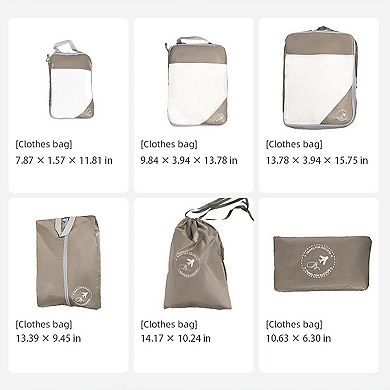 Travel Packing Cube Set with Mesh Panel Zipper Storage Bags Lightweight Organizer Luggage Multi Size