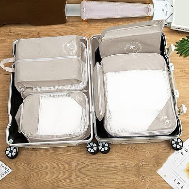 Travel Packing Cube Set with Mesh Panel Zipper Storage Bags Lightweight Organizer Luggage Multi Size