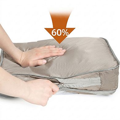 Travel Packing Cube Set with Mesh Panel Zipper Storage Bags Lightweight Organizer Luggage Multi Size