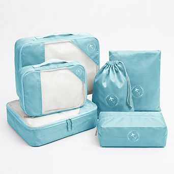 Travel Packing Cube Set with Mesh Panel Zipper Storage Bags Lightweight Organizer Luggage Multi Size