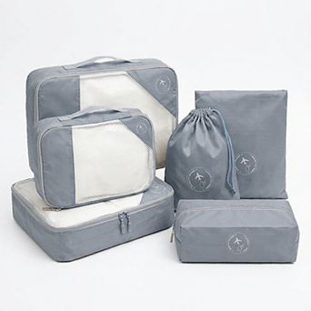 Travel Packing Cube Set with Mesh Panel Zipper Storage Bags Lightweight Organizer Luggage Multi Size