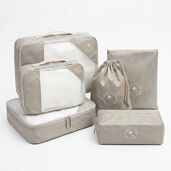 Travel Packing Cube Set with Mesh Panel Zipper Storage Bags Lightweight Organizer Luggage Multi Size