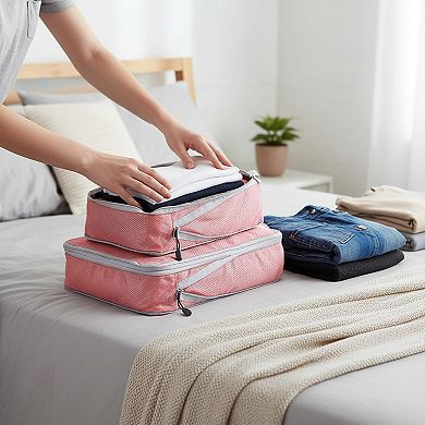 Lightweight Travel Packing Cubes Set with Zipper Closure Storage Bags Luggage Organizer Multi Size