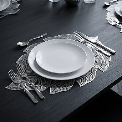 4 Pack Leaf Shaped PVC Placemats Washable Heat Resistant Table Mats
