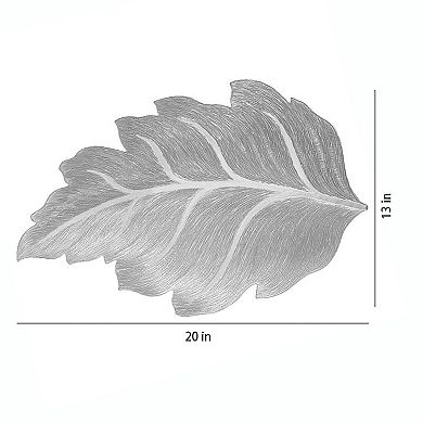 4 Pack Leaf Shaped PVC Placemats Washable Heat Resistant Table Mats