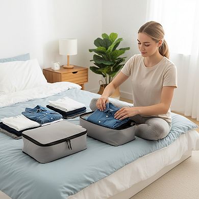 Travel Packing Cube Set Lightweight Zipper Storage Luggage Organizer Multi Size Clothing Packing Set