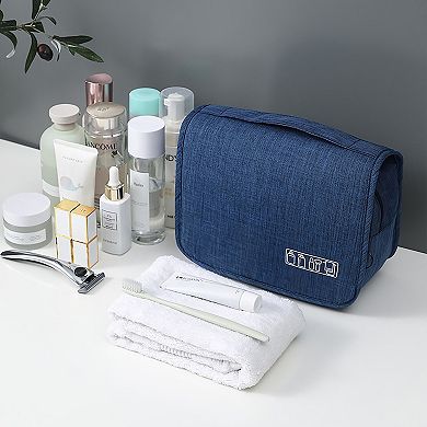 Hanging Toiletry Bag with Multiple Compartments Zipper Closure Travel Organizer Storage Case