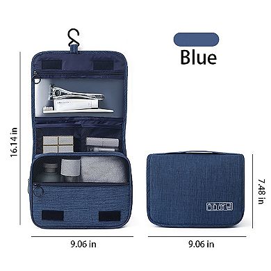 Hanging Toiletry Bag with Multiple Compartments Zipper Closure Travel Organizer Storage Case