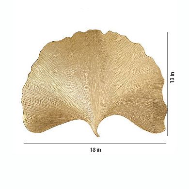 4-Pack Metallic Ginkgo Leaf PVC Placemats Heat Resistant Textured Table Mats