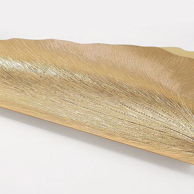 4-Pack Metallic Ginkgo Leaf PVC Placemats Heat Resistant Textured Table Mats
