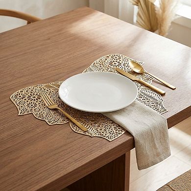 4 Piece Butterfly Placemat Set Decorative PVC Heat Resistant Table Mats for Dining Table