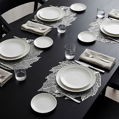 4 Piece Set Leaf Shape PVC Placemats Heat Resistant Decorative Table Mats
