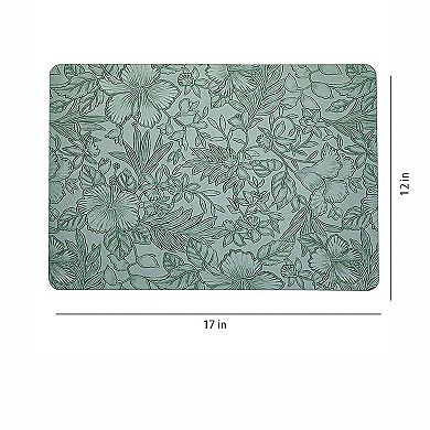 6 Piece Floral PVC Placemat Set Heat Resistant Wipe Clean Table Mats for Dining Table