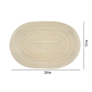 4 Piece Oval Braided Placemats Woven Heat Resistant Dining Table Mats Washable Kitchen Place Mats