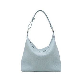 Women's Pebbled Leather Hobo Shoulder Bag with Adjustable Strap and Convertible Crossbody Design