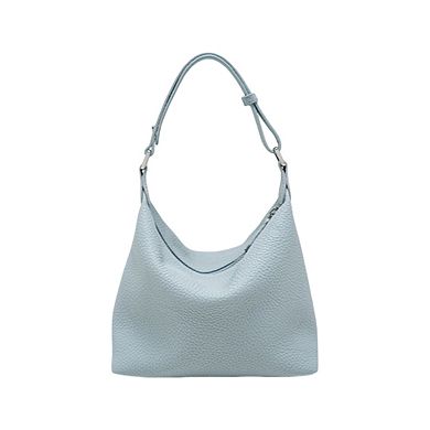 Women's Pebbled Leather Hobo Shoulder Bag with Adjustable Strap and Convertible Crossbody Design