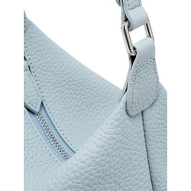 Women's Pebbled Leather Hobo Shoulder Bag with Adjustable Strap and Convertible Crossbody Design