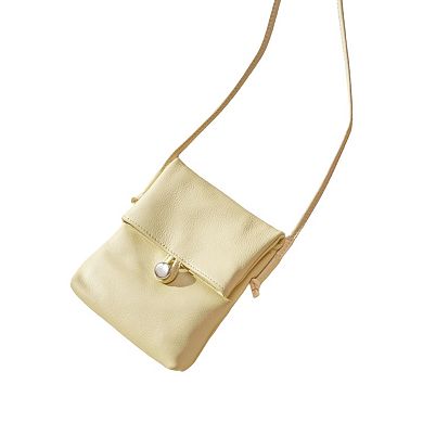 Women's Leather Phone Crossbody Bag with Flap Closure Slim Wallet Design and Adjustable Strap
