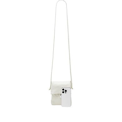 Women's Leather Phone Crossbody Bag with Flap Closure Slim Wallet Design and Adjustable Strap