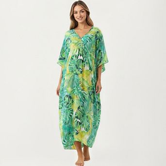 Women's Paisley Print Maxi Dress with VNeckline Short Sleeves and Relaxed Flowing Silhouette