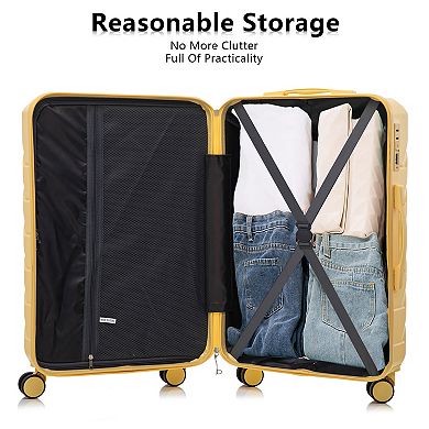 3pc ABS Spinner Wheel Luggage Set, Matching Color, Combination Lock
