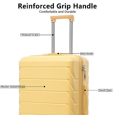 3pc ABS Spinner Wheel Luggage Set, Matching Color, Combination Lock
