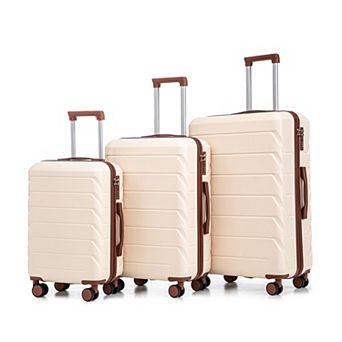 3 pc ABS Spinner Wheel Luggage Set, Matching Color, Combination Lock