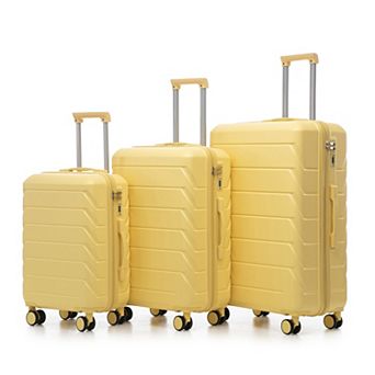 3 pc ABS Spinner Wheel Luggage Set, Matching Color, Combination Lock