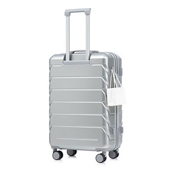 ABS Hard Shell Large Checked Luggage, Scratch Resistant, 4 Wheels, Combo Lock, Side Hooks