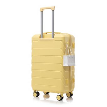 ABS Hard Shell Large Checked Luggage, Scratch Resistant, 4 Wheels, Combo Lock, Side Hooks
