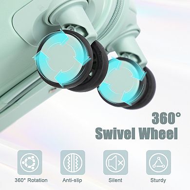 14"/20" 2 pcs/set in ABS Spinner Wheel Luggage, with Combination Lock,14" Cosmetic Case