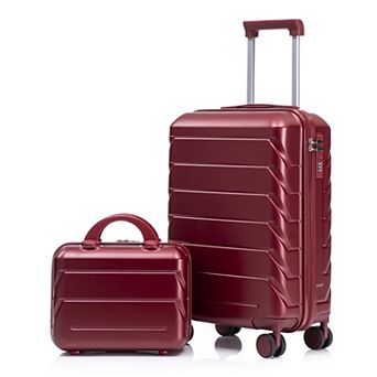 14"/20" 2 pcs/set in ABS Spinner Wheel Luggage, with Combination Lock,14" Cosmetic Case
