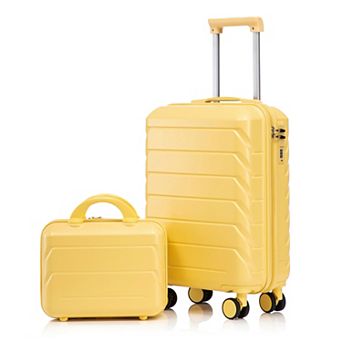14"/20" 2 pcs/set in ABS Spinner Wheel Luggage, with Combination Lock,14" Cosmetic Case