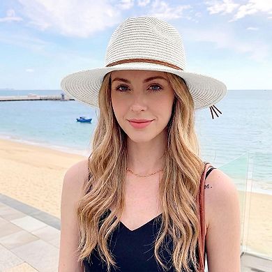 Women Wide Brim Straw Sun Hat Lightweight Breathable Summer Beach Hat Packable