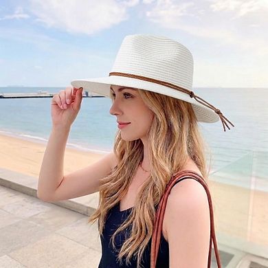 Women Wide Brim Straw Sun Hat Lightweight Breathable Summer Beach Hat Packable