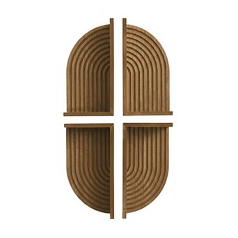 American Art Décor Boho Arched Wood 4 pc Wall Shelf