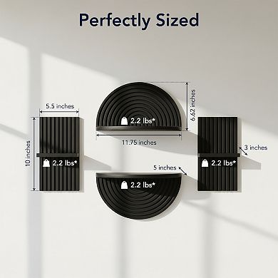 American Art Décor 4-Piece Arched Modular Wood Wall Shelf Set