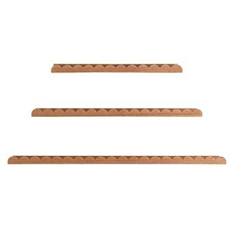 American Art Décor Set of 3 White Scallop Wood Floating Wall Shelves