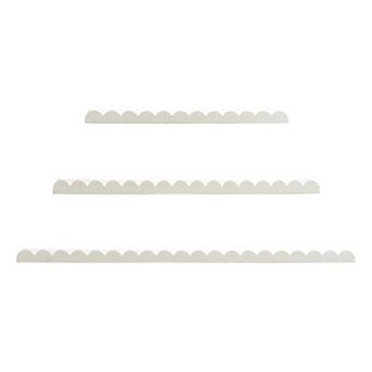 American Art Décor Set of 3 White Scallop Wood Floating Wall Shelves