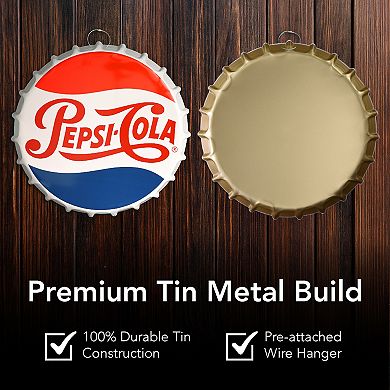American Art Décor Pepsi Cola Vintage Bottle Cap Wall Sign