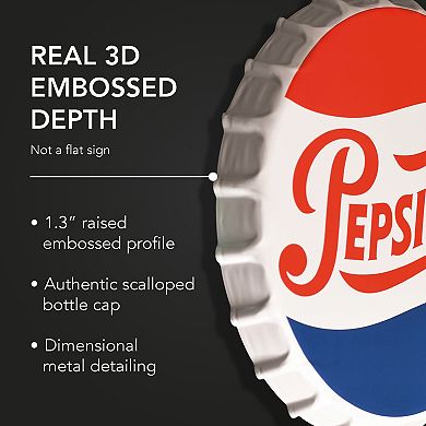American Art Décor Pepsi Cola Vintage Bottle Cap Wall Sign